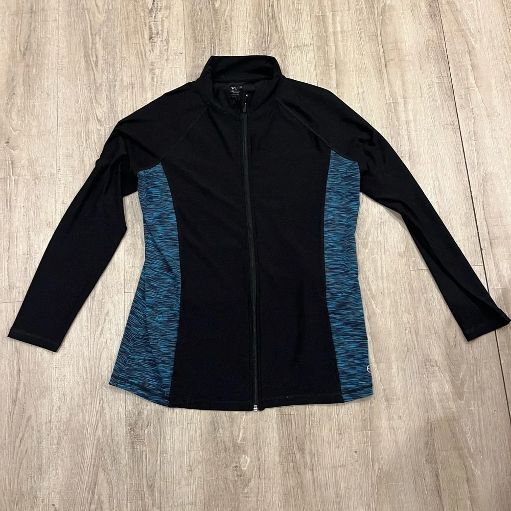 VOGO Athletica Black and Blue Women's Athletic Jacket Large - Picture 8 of 9